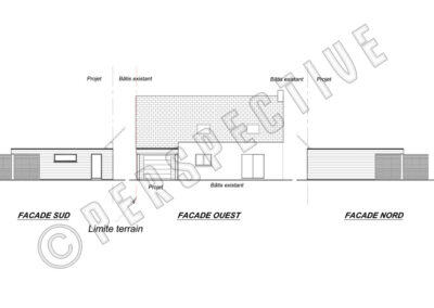 Extension d’une maison individuelle Perspective plans à Douarnenez